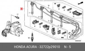 Провода высоковольтные системы зажигания (комплект) 32722P29010 HONDA