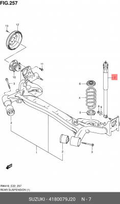 Амортизатор подвески 4180079J20 SUZUKI
