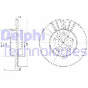 Тормозной диск BG2596 DELPHI