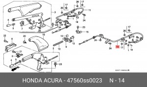 Трос, стояночная тормозная система 47560SS0023 HONDA