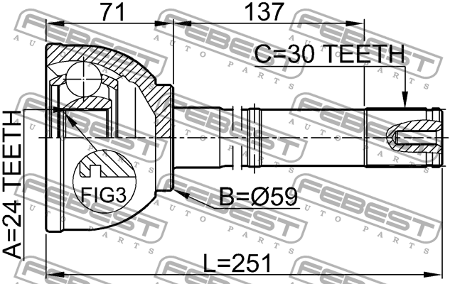 ШРУС 0110-058 FEBEST