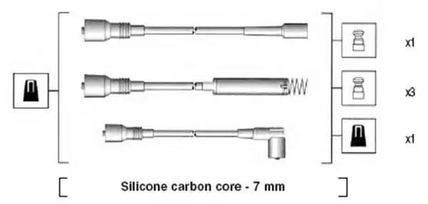 Ккомплект проводов зажигания 941125370687 MAGNETI MARELLI
