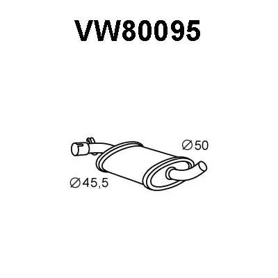 Средний глушитель выхлопных газов VW80095 VENEPORTE