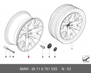 Диск колеса 36 11 6 761 555 BMW