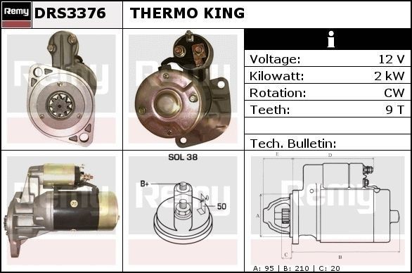 Стартер DRS3376 DELCO REMY
