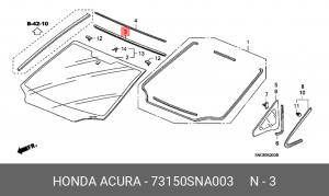Молдинг стекла 73150SNA003 HONDA