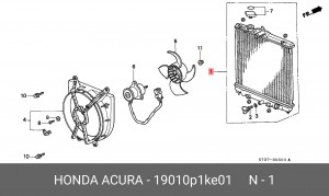 Радиатор, охлаждение двигател 19010P1KE01 HONDA