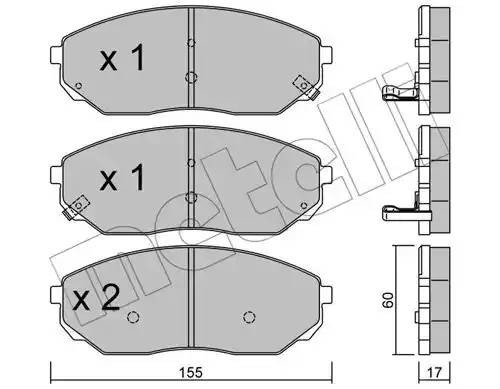 Комплект тормозных колодок, диско 2205150 METELLI