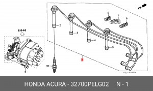Провода высоковольтные системы зажигания (комплект) 32700PELG02 HONDA