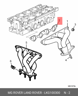 Прокладка, выпускной коллектор LKG100300 MG ROVER LAND ROVER