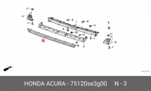 Решетка радиатора 75120SE3G00 HONDA