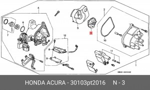 Бегунок распределителя зажигани 30103PT2016 HONDA