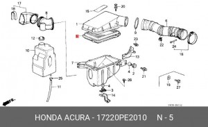 Воздушный фильтр 17220PE2010 HONDA