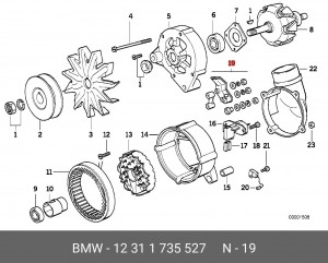Ремкомплект, генератор 12 31 1735527 BMW