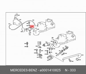 Заслонка дополнительной подачи воздуха A 000 141 08 25 MERCEDES BENZ