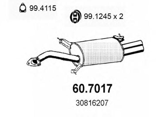 Глушитель выхлопных газов конечный 607017 ASSO