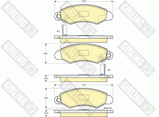 Комплект тормозных колодок, диско 6132154 GIRLING