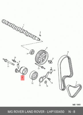 Натяжной ролик, ремень ГРМ LHP100450 MG ROVER LAND ROVER