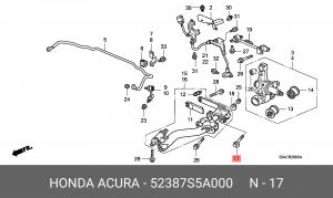 Болт регулировочный схода - развала 52387S5A000 HONDA