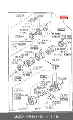 Компрессор, кондиционер HF08-61-450 MAZDA