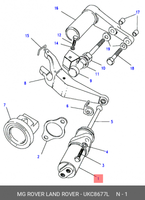 Рабочий цилиндр, система сцепления UKC8677L LAND ROVER