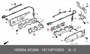 Прокладка выпускного коллектора 18115PY3003 HONDA