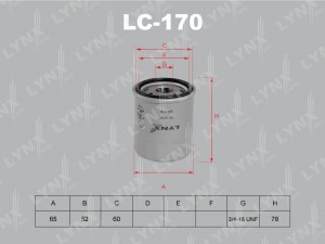 Фильтр масляный двигателя LC-170 LYNXAUTO