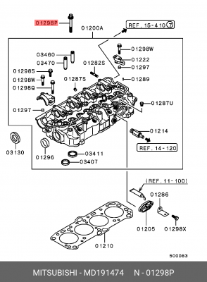Болт головки цилидра MD191474 MITSUBISHI