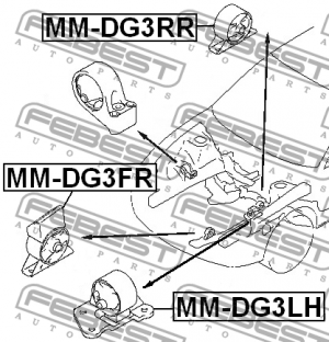 Подушка двигателя MM-DG3FR FEBEST