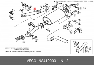 Выпускной трубопровод 98419003 IVECO