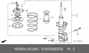 Амортизатор подвески 51605S6EE02 HONDA