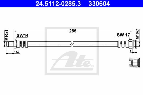 Тормозной шланг 24.5112-0285.3 ATE
