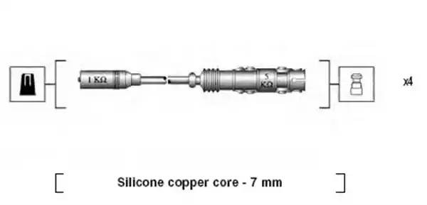 Ккомплект проводов зажигания 941175250764 MAGNETI MARELLI