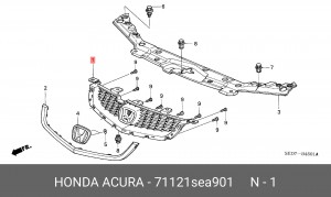 Решетка радиатора 71121SEA901 HONDA