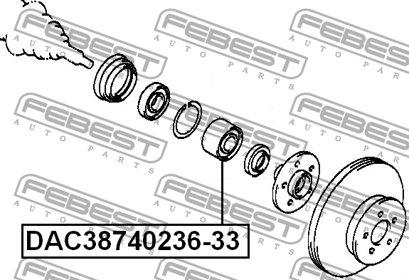 Подшипник ступицы колеса DAC38740236-33 FEBEST