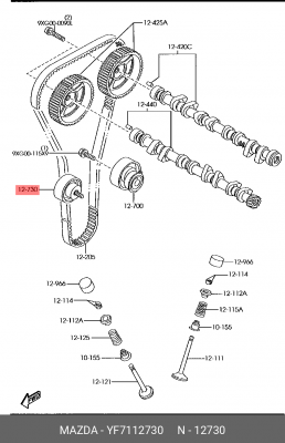 Ролик ремня ГРМ YF7112730 MAZDA