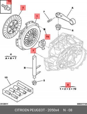 Комплект сцепления 2050 X4 CITROEN PEUGEOT