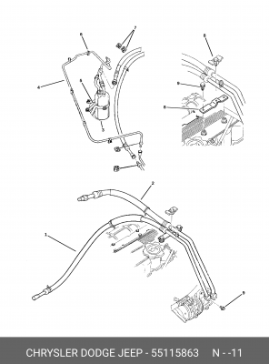 Конденсатор, кондиционер 55115863 CHRYSLER
