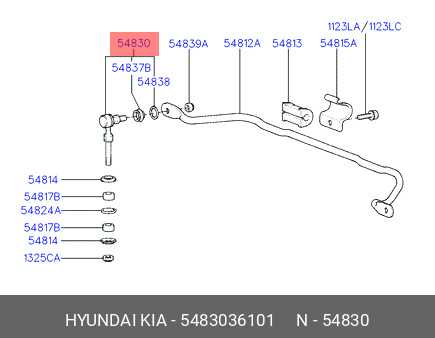 Тяга / стойка, стабилизатор 54830-36101 HYUNDAI KIA