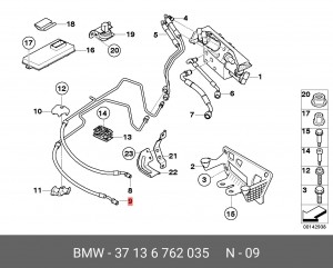 Трубка гидравлическая активной подвески 37 13 6 762 035 BMW