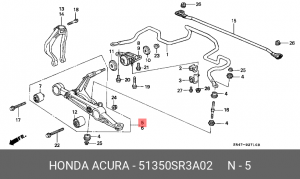 Рычаг независимой подвески колеса, подвеска колеса 51350-SR3-A02 HONDA