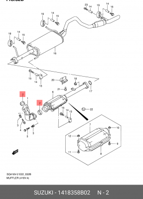 Уплотнительное кольцо, выпускной тр 14183-58B02 SUZUKI