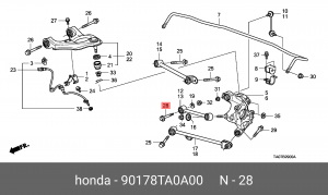 Болт регулировочный схода - развала 90178TA0A00 HONDA