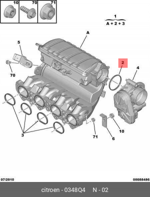Прокладка, выпускной трубопровод 0348 Q4 CITROEN PEUGEOT