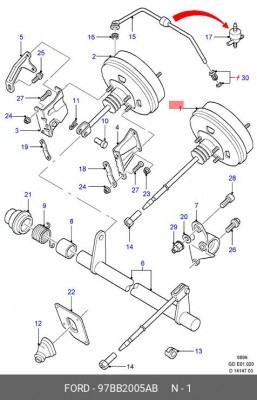 Усилитель тормозной системы 97BB-2005-AB FORD