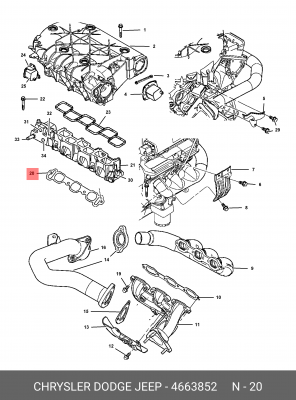 Прокладка, впускной коллектор 466 3852 CHRYSLER