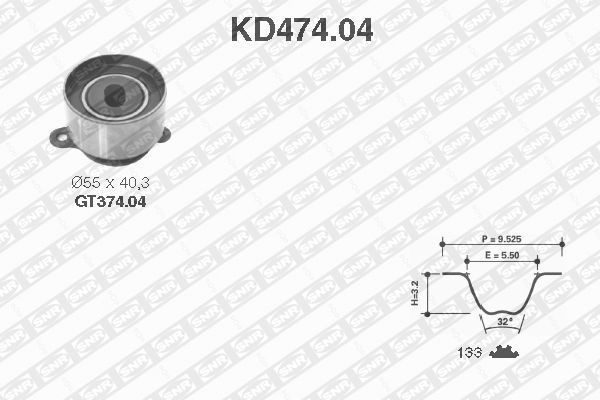 Комплект ремня ГРМ KD474.04 NTN SNR