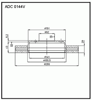 Диск тормозной ADC0144V ALLIED NIPPON