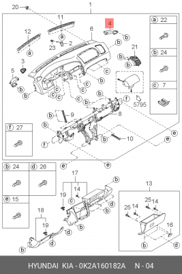 Деталь 0K2A160182A HYUNDAI KIA