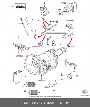 Преобразователь давления, управление ОГ 88VB7D142AC FORD